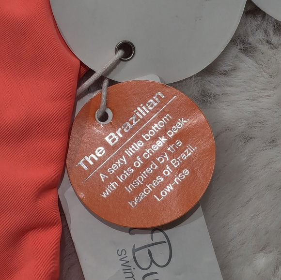 Nwt Beach Bunny Love‎ Potion Coral Lace Brazilian thong Bikini Bottoms xs - Picture 4 of 9